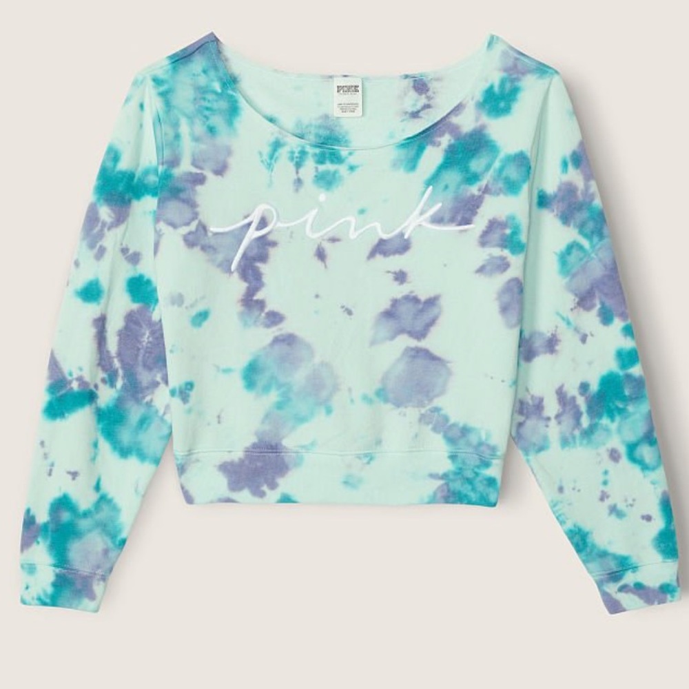 NWT Victoria’s Secret PINK tie dye fleece sweater